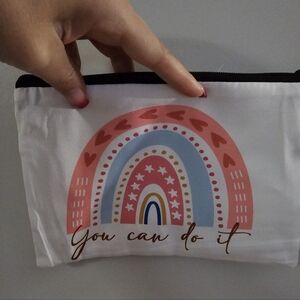 “You Can Do It” Rainbow Zipper Pouch – Inspirational Mini Bag
